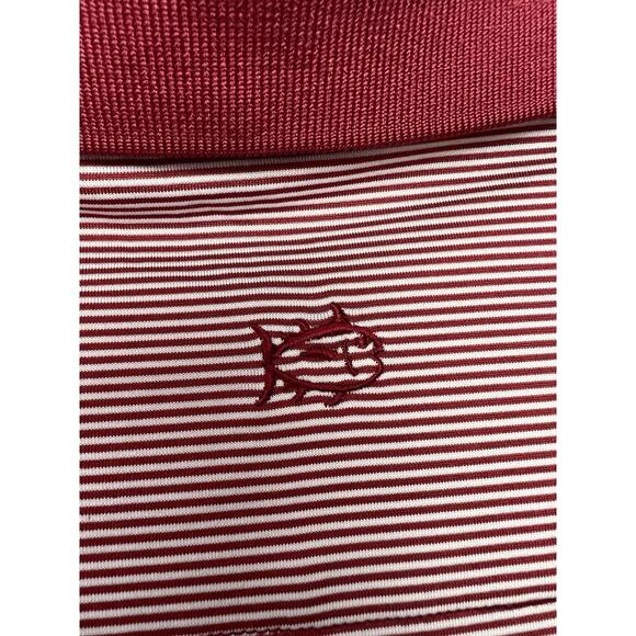 Southern Tide Mens Size Medium Polo Shirt Tide To Trail Red Striped Performance - Picture 4 of 9